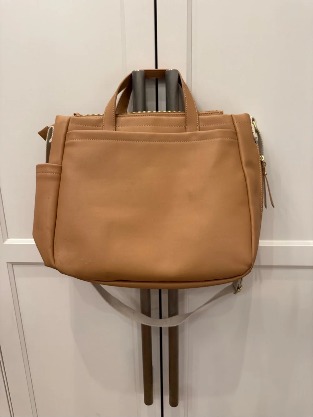 NWT Skip Hop Tan Convertible Diaper Tote with Tassel Charm